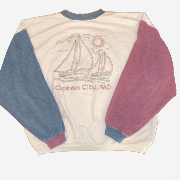 VINTAGE Ocean City Maryland Crew-Neck Sweater - 1984 - Picture 1 of 3